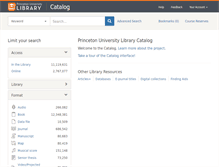 Tablet Screenshot of catalog.princeton.edu